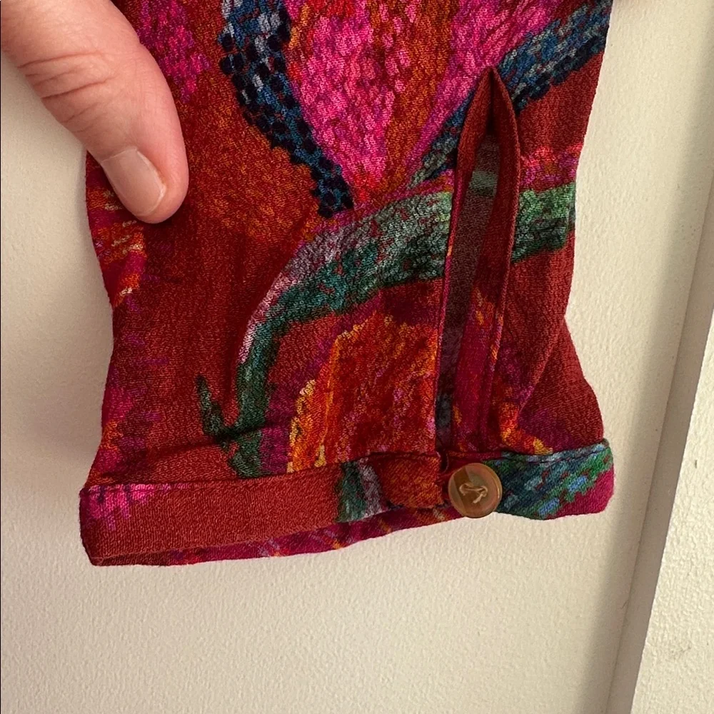 Farm Rio Red Delicate Leaves Maxi Dress Size Medium - Picture 8 of 12